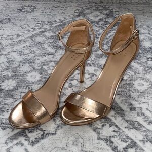 Rose gold strappy heals